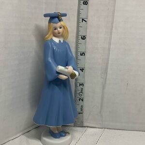 Growing Up Girl Graduate Enesco Figurine W/ Diploma Blonde  1991 Graduation